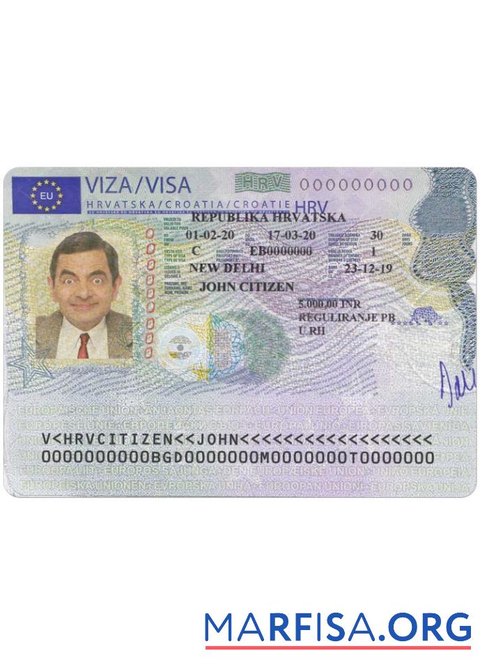 Realistic Croatia schengen visa download for verification